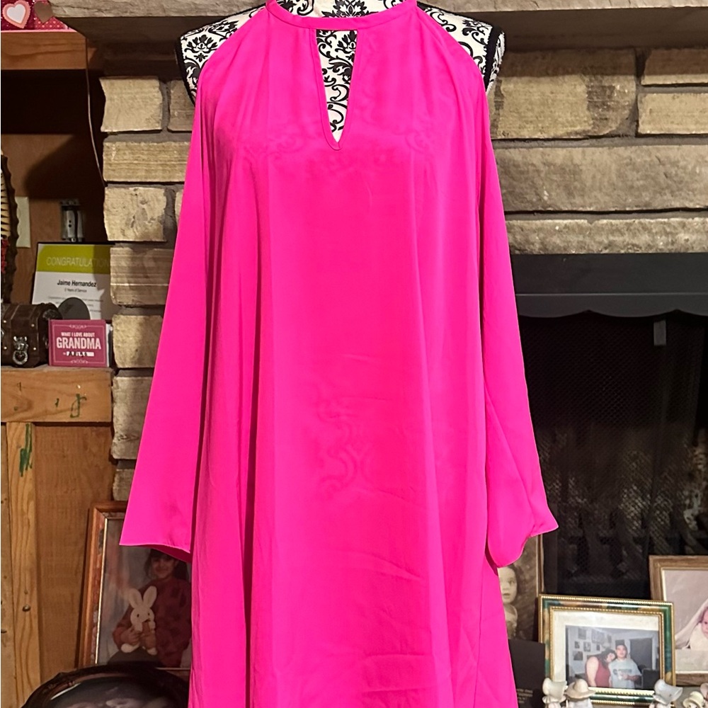 Vibrant Fuchsia Long Sleeve Dress